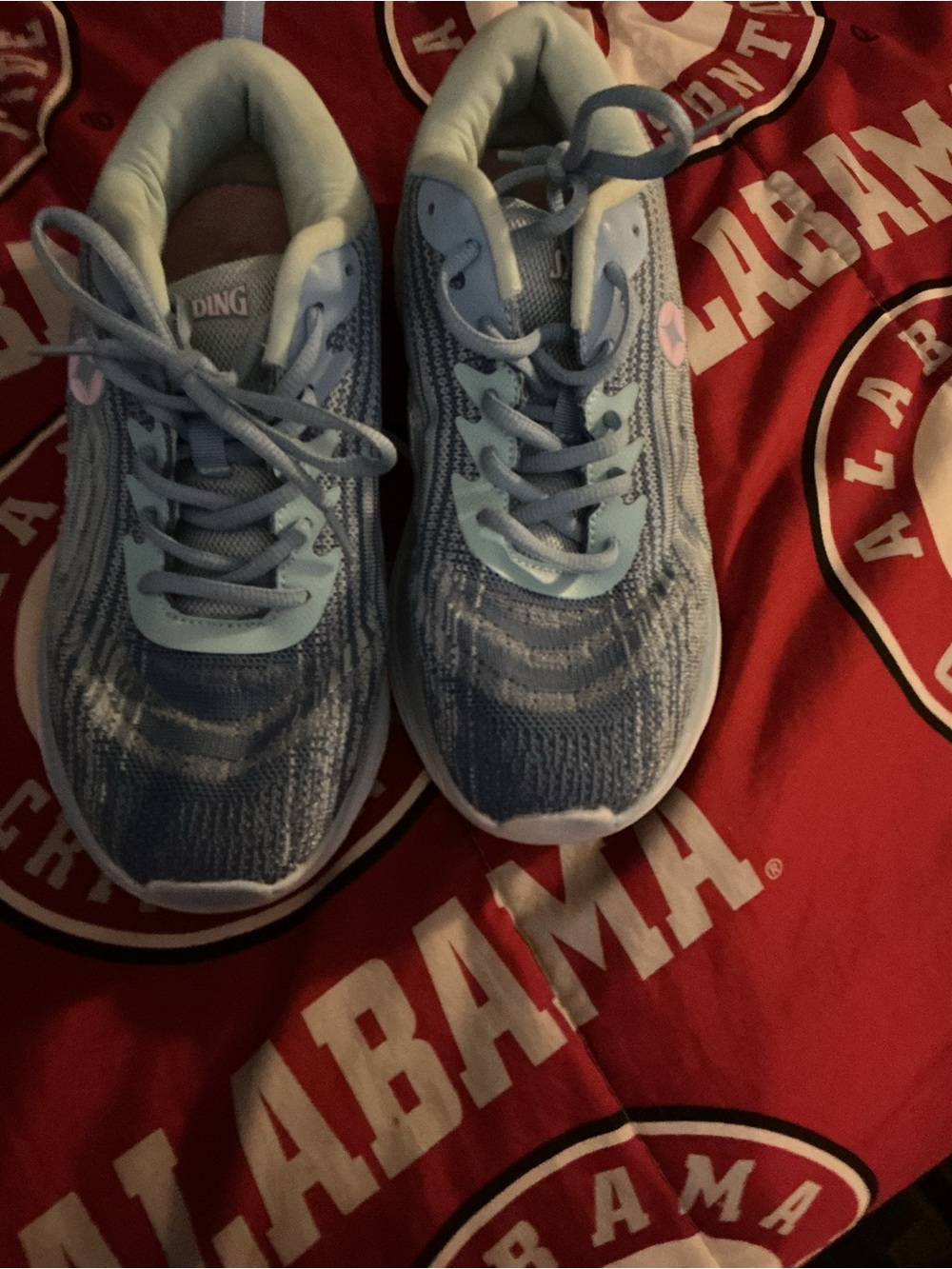 Spalding Light Blue and White Kids Sneakers